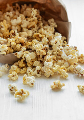Tasty salted homemade popcorn