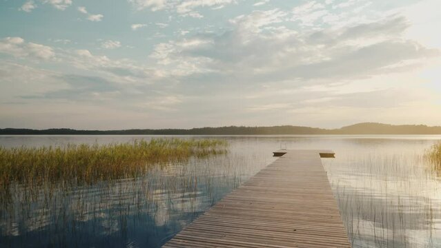 Calm Summer Sunset on a Lake.