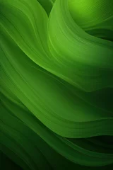 Papier Peint photo Vert Green Organic Lines as Abstract Wallpaper Background, Similar to a meadow landscape with mountains