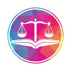 Fototapeta na wymiar Book law firm logo design icon vector. Law Education Logo Template Design Vector.