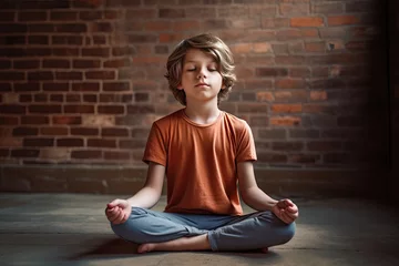 Foto op Canvas child meditating © somchai20162516