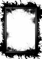dark frame in black colors, border with negative space, empty space