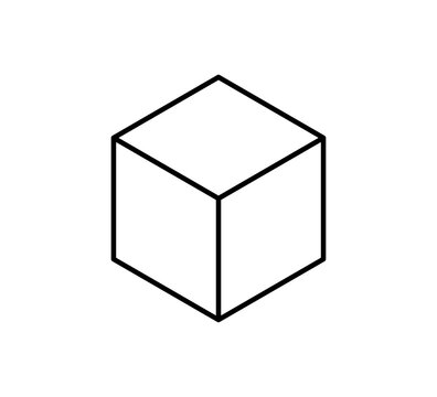 recommend clip art: Isometric cube line icon. 3D box. Black block symbol. 3d square block. Isometric cubic shape icon. Vector illustration isolated on white background.