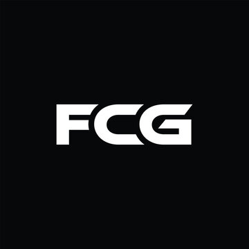 Modern Monogram Letter FCG Logo Design Vector. Black and White Logo. Usable for Business Logos. Vector Logo Design Template
