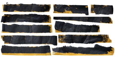 torn paper strips of ripped brown textured adhesive kraft paper, masking tape, attach something or use as labels