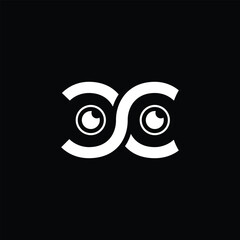 Creative Modern Minimalist C Logo Design. CC Logo Design Black and White Logo. Usable for Business Logo. Flat Vector Logo Design Template