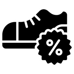 Shoe Icon, Glyph style icon vector illustration, Suitable for website, mobile app, print, presentation, infographic and any other project.