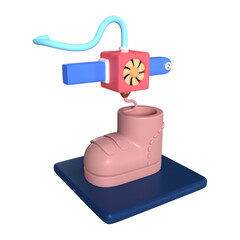 Printing Shoe 3D Illustration Icon