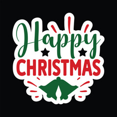 Happy Christmas, Christmas Sticker Design Vector file