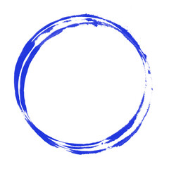 Runde Pinsel Zeichnung in blau