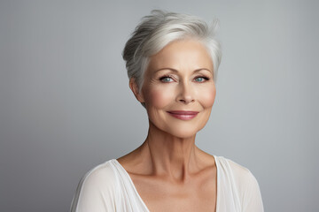 Fototapeta premium mature woman portrait with a grey hair