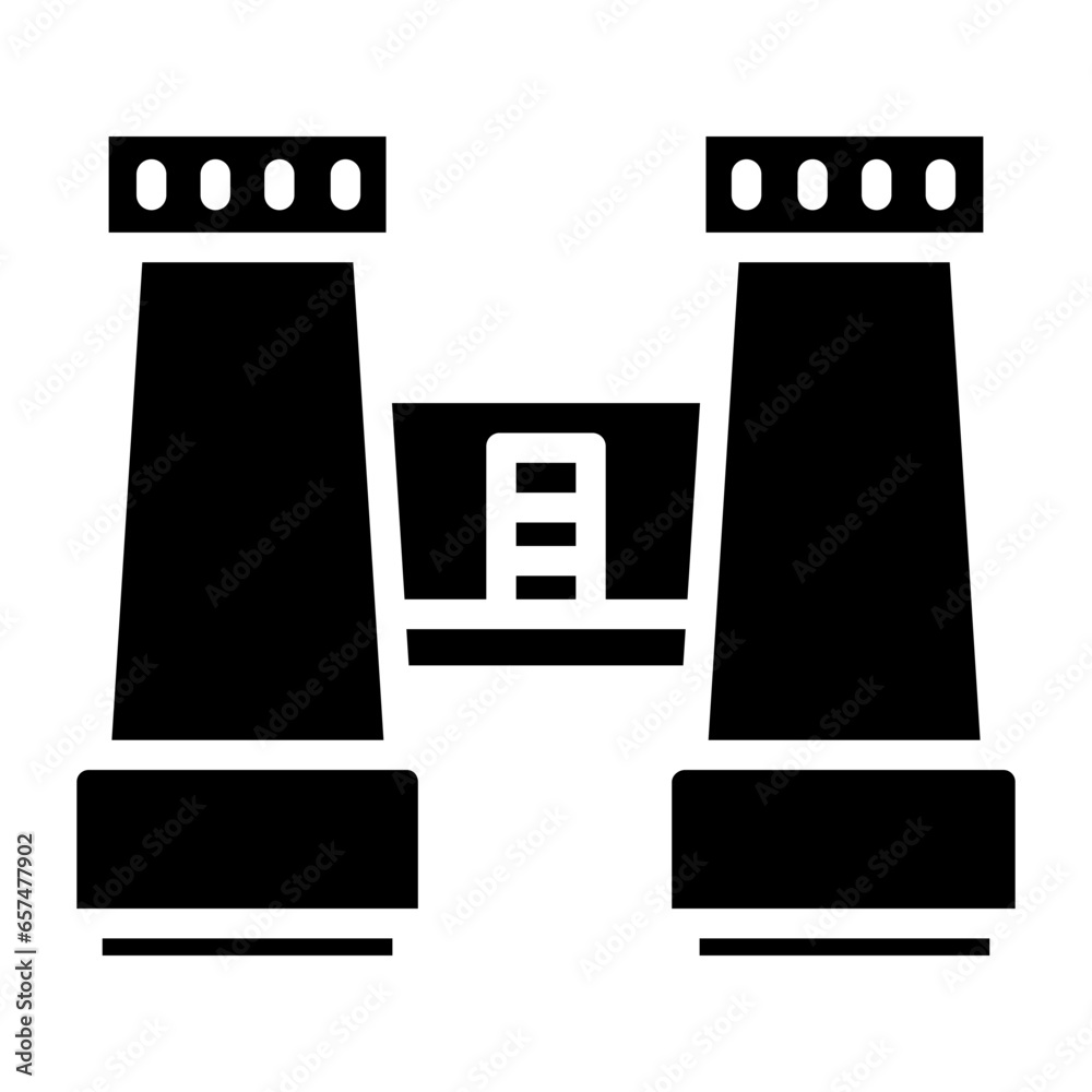 Poster solid binoculars icon