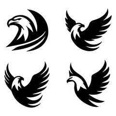 Obraz premium eagle logo concept vector silhouette