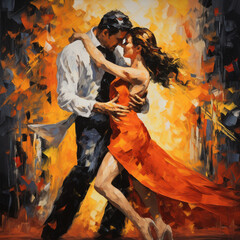 Couple dancing tango.