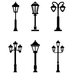 Street light icon silhouette illustration