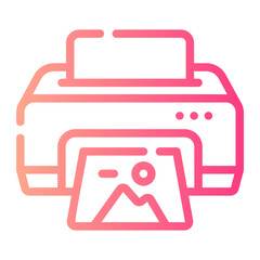 photo printer Line Gradient Icon
