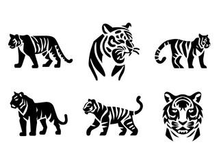 Obraz premium Tiger Icon vector silhouette