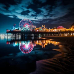 Fotobehang Santa Monica Pier at night. © DALU11