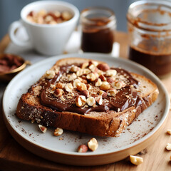 Toast with chocolate hazelnut.