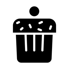 Solid Cup cake icon