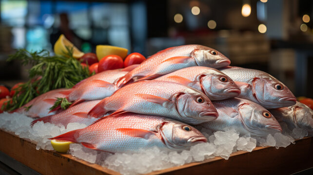 Fresh fish ready for sale at the fisherman's counter