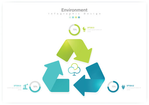Environment Infographic Concepts Stock Illustration. Vector, Business, Ecology, Meeting, Innovation, Ideas, Strategy, Icons