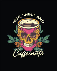 Coffee T-Shirt Design, Typography coffee mug and T-shirt Design