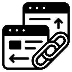 Backlink Icon, Solid style icon vector illustration, Suitable for website, mobile app, print, presentation, infographic and any other project.