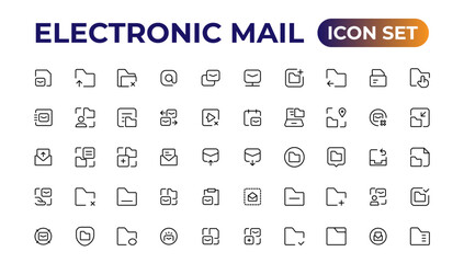 Fototapeta na wymiar Mail icon set. email icon vector. E-mail icon.Outline icon collection.