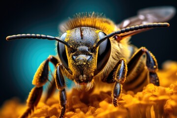 Explore the intricate world of bees and insects in close-up macro photography. Witness their vital role in pollinating flowers, showcasing nature's beauty and delicate balance