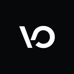 Monogram Letter VO Logo Design Vector