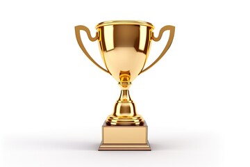 Fototapeta premium golden trophy isolated on white background