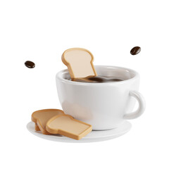 Coffee Bread 3d icon