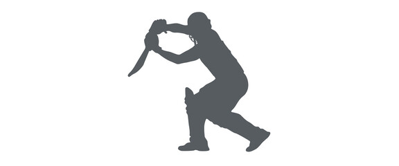 Fototapeta na wymiar silhouette of a cricket player