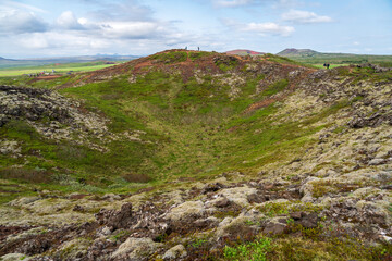 Kerið is a volcanic crater lake in Iceland