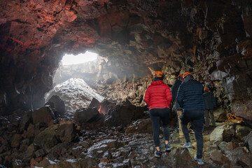 Raufarhólshellir Lava Tunnel in Iceland