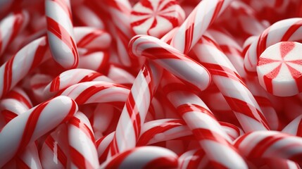 Peppermint candy canes. Christmas background - obrazy, fototapety, plakaty
