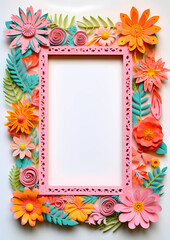 dark frame with summer theme, border with negative space, empty space