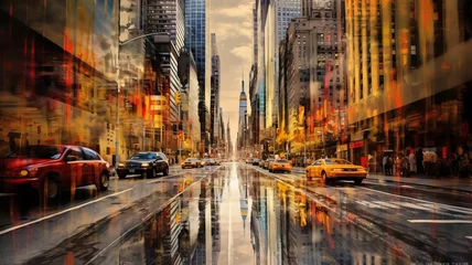 Fotobehang New York City 5th Ave Vertical generative ai © LomaPari2021