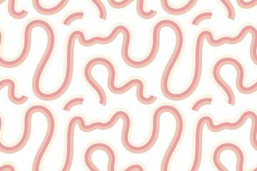 Creative cute squiggle print with colored abstract squiggles. Seamless pattern with hand drawn doodles. design with waves. Simple bright childish color scribble wallpaper print.