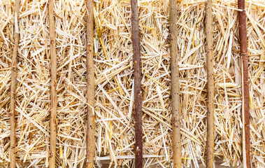 Abstract natural background of straw and branches - 657493387