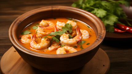 A Bowl of Thai Shrimp Tom Yum Soup