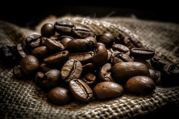 Edited coffee beans. Generative AI