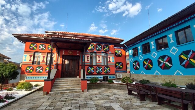 KOTEL, BULGARIA - 01.10.2023: The new tourist center of historical town of Kotel, Sliven Region	