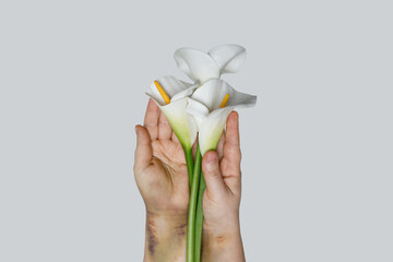 Stop domestic violence and abuse against women, social problem concept.