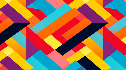 2d illustration colourful parallelogram elements seamless pattern