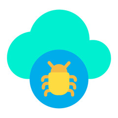 Flat Cloud Bug icon