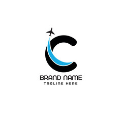 c letter airline logo design