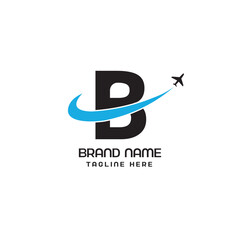 b letter airline logo design