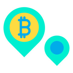 Flat school map icon